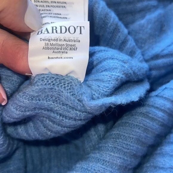 Bardot Wynter Knit Dress In Bijou Blue Size Large - Picture 12 of 13
